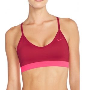 Nike pink and red sports bra